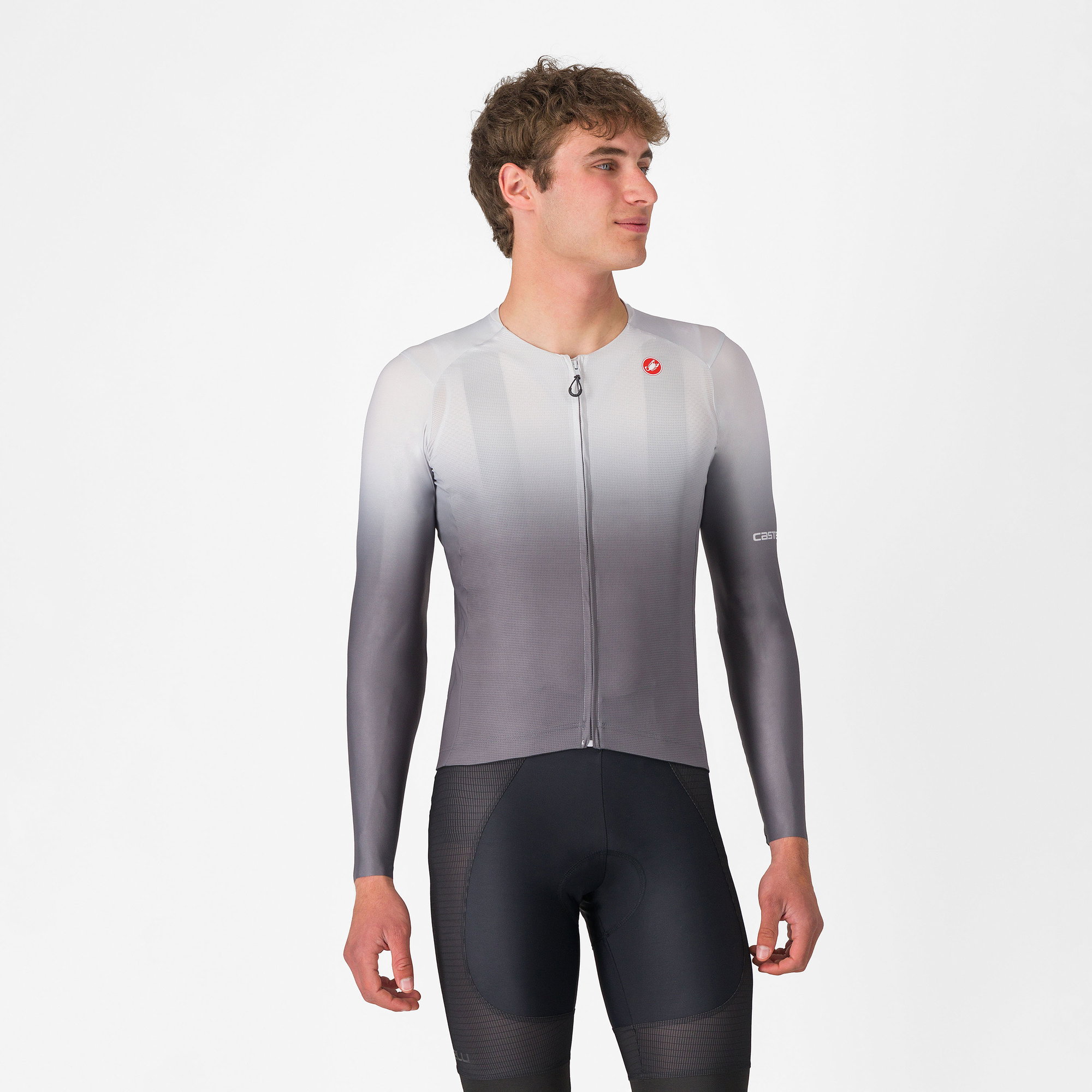 Castelli Castelli - tricou ciclism maneca lunga tailored fit cu protectie solara - Upf Long Sleeve Jersey - gri argintiu