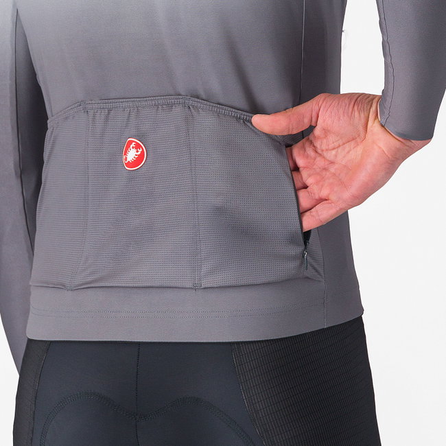 Castelli - tricou ciclism maneca lunga tailored fit cu protectie solara - Upf Long Sleeve Jersey - gri argintiu