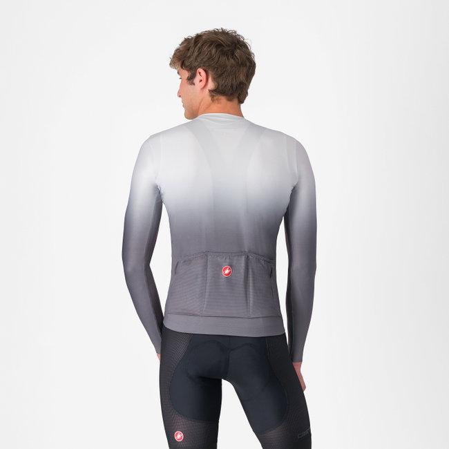 Castelli - tricou ciclism maneca lunga tailored fit cu protectie solara - Upf Long Sleeve Jersey - gri argintiu