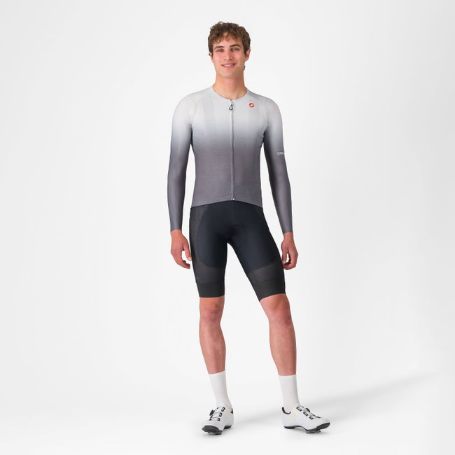 Castelli - tricou ciclism maneca lunga tailored fit cu protectie solara - Upf Long Sleeve Jersey - gri argintiu