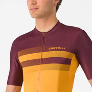 Castelli - tricou ciclism maneca scurta regular fit - Simbolo Jersey - portocaliu | bordo