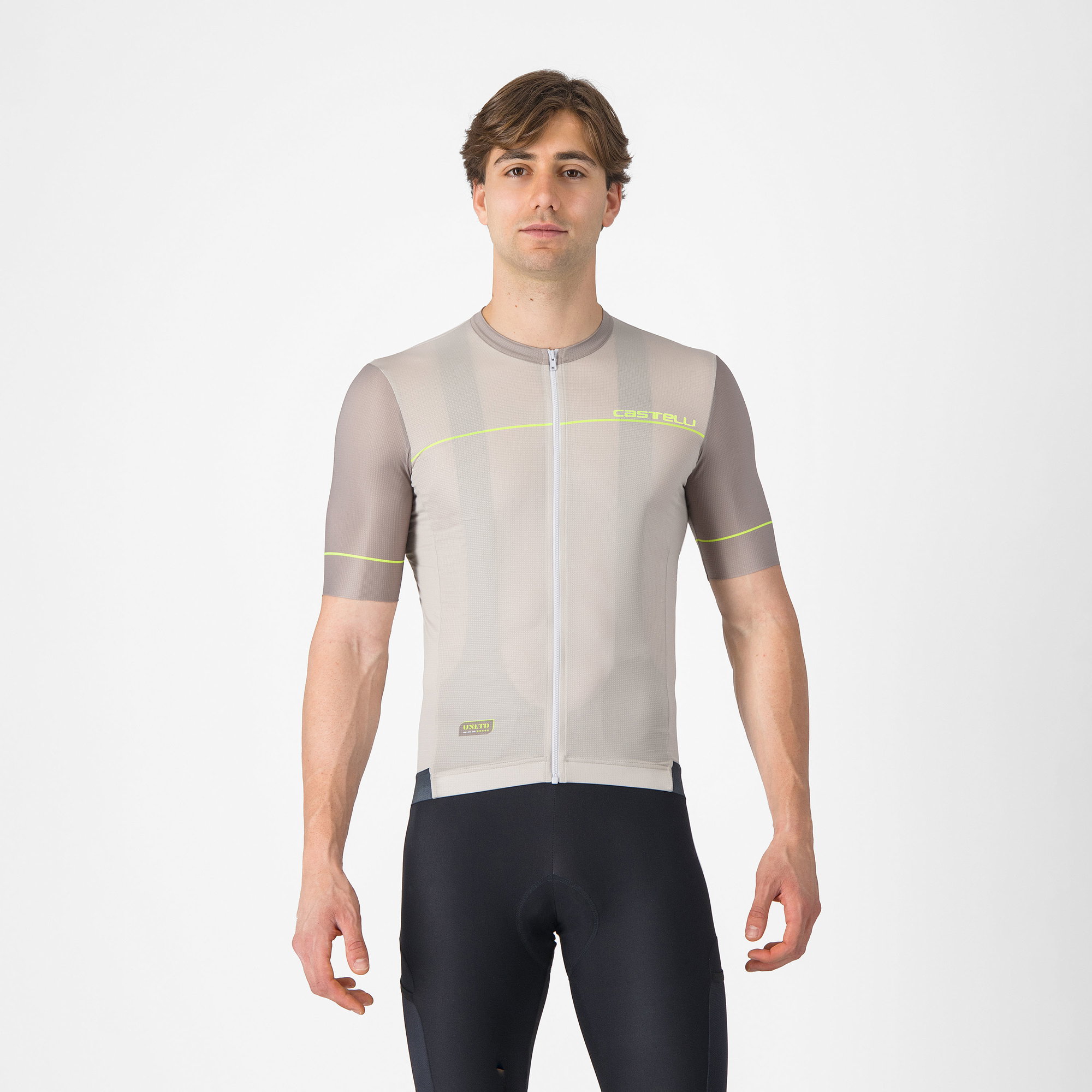 Castelli Castelli - tricou ciclism maneca scurta regular fit - Unlimited Endurance 2 Jersey - argintiu | verde lime