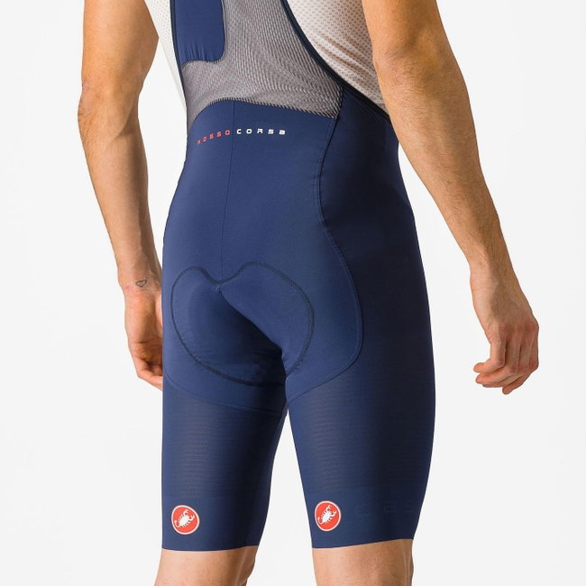 Castelli - pantaloni ciclism scurti cu bretele - Superleggera Bibshort - 20-40 gr C - albastru belgian