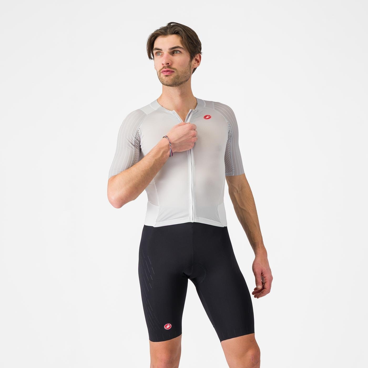 Castelli Castelli - costum triatlon cu maneca scurta - Free Sanremo 3 Suit Short Sleeve - alb | negru