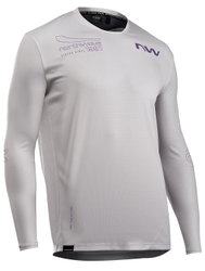 Northwave - tricou ciclism maneca lunga - Edge 2 Jersey Long Sleeve - Light Grey | Dark Purple
