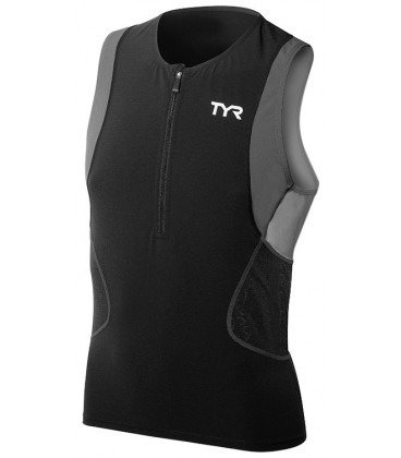 TYR TYR - bluza fara maneci triatlon - Competitor Singlet - negru | gri