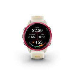 Garmin Forerunner 570 - 42 mm - ceas multisport cu GPS si AMOLED - alb mango roz Raspberry Aluminium with Translucent Bone | Mango Band
