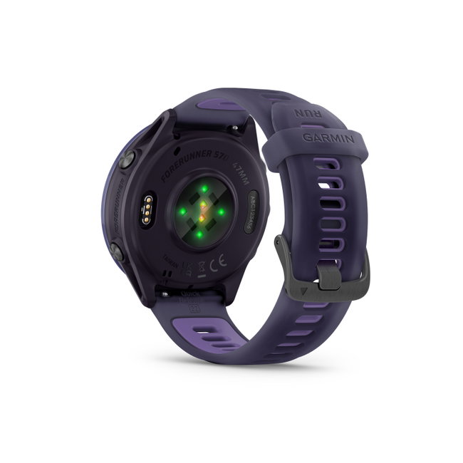 Garmin Forerunner 570 - 47mm - ceas multisport cu GPS si AMOLED - negru Indigo Aluminium with Translucent Imperial Purple | Indigo Band