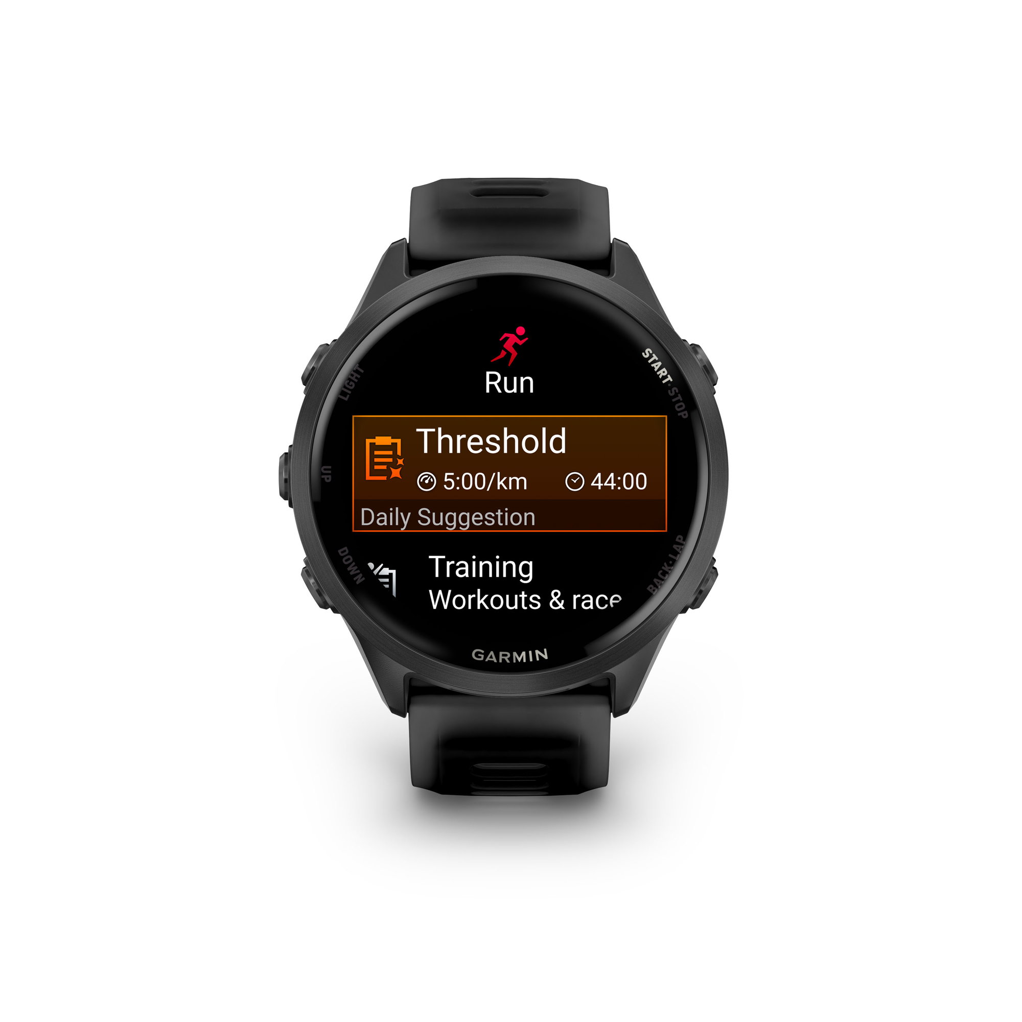 etichete Garmin Forerunner 570 - 47mm - ceas multisport cu GPS si AMOLED - negru Slate Gray Aluminium with Translucent Black | Black Band