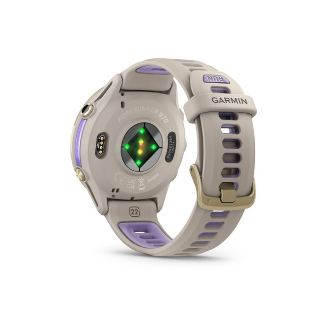 Garmin Forerunner 970 AMOLED Titan Sapphire - Smartwatch multisport soft gold/ french grey