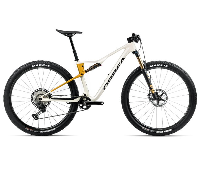 Bicicletă MTB XC full suspension Orbea OIZ M10 - Ivory White (Gloss) | Bumblebee Yellow (Matt)