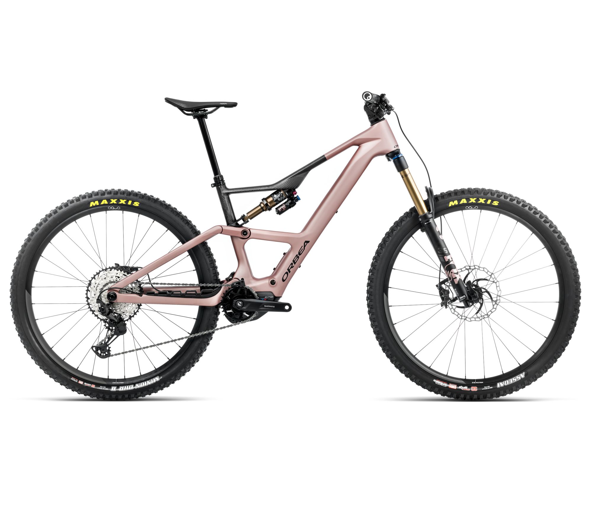 Orbea Bicicletă electrică eMTB Trail Orbea RISE LT M10 630W - Desert Rose | Carbon Raw (Matt)