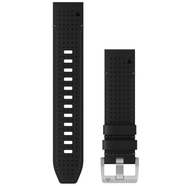 Garmin - curea piele - QuickFit 22 - MARQ 2 leather - black I green