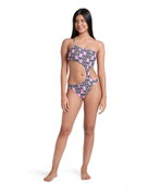Arena - costum inot femei intreg - Logotype Swimsuit Single Shoulder - White Multi-Black