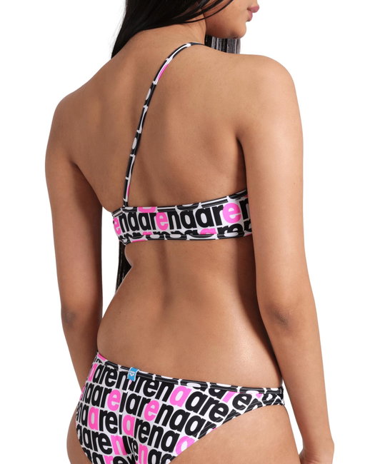 Arena - costum inot femei intreg - Logotype Swimsuit Single Shoulder - White Multi-Black