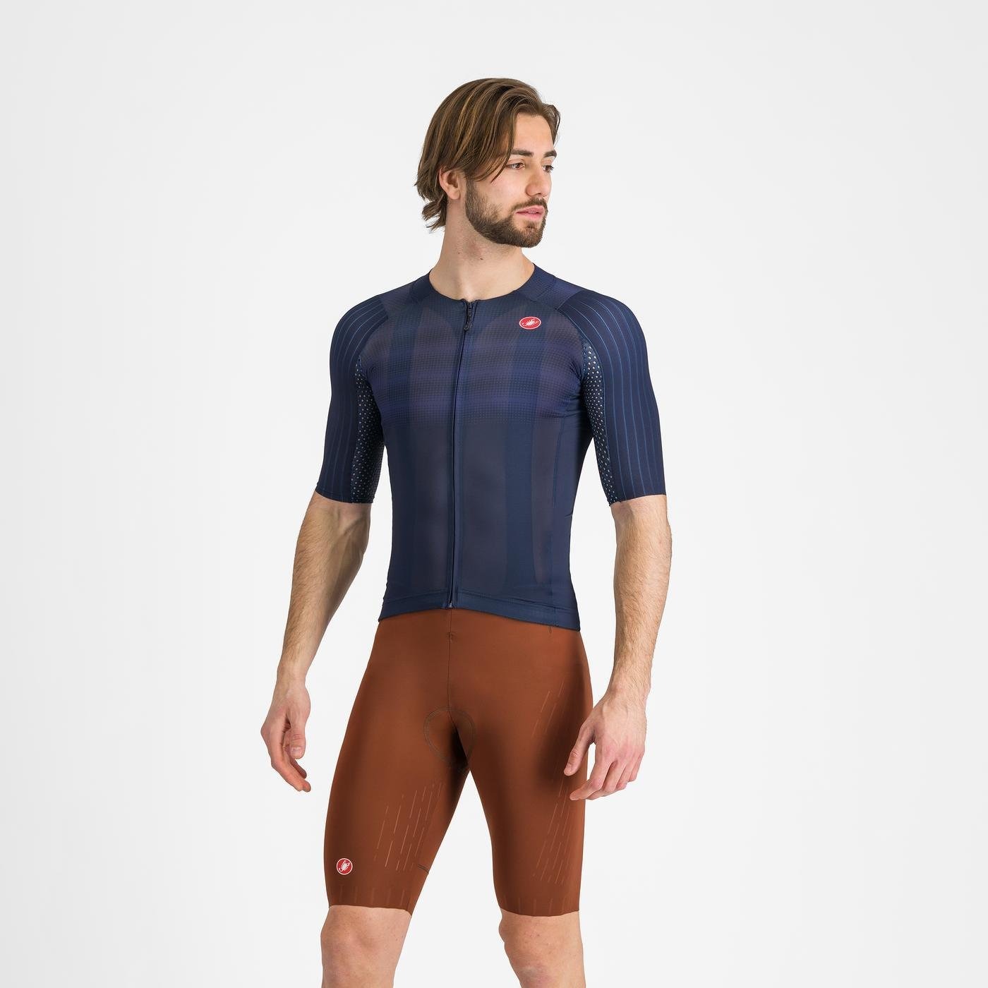 Castelli Castelli - pantaloni ciclism scurti cu bretele - Free Aero Race S Bibshort - grena