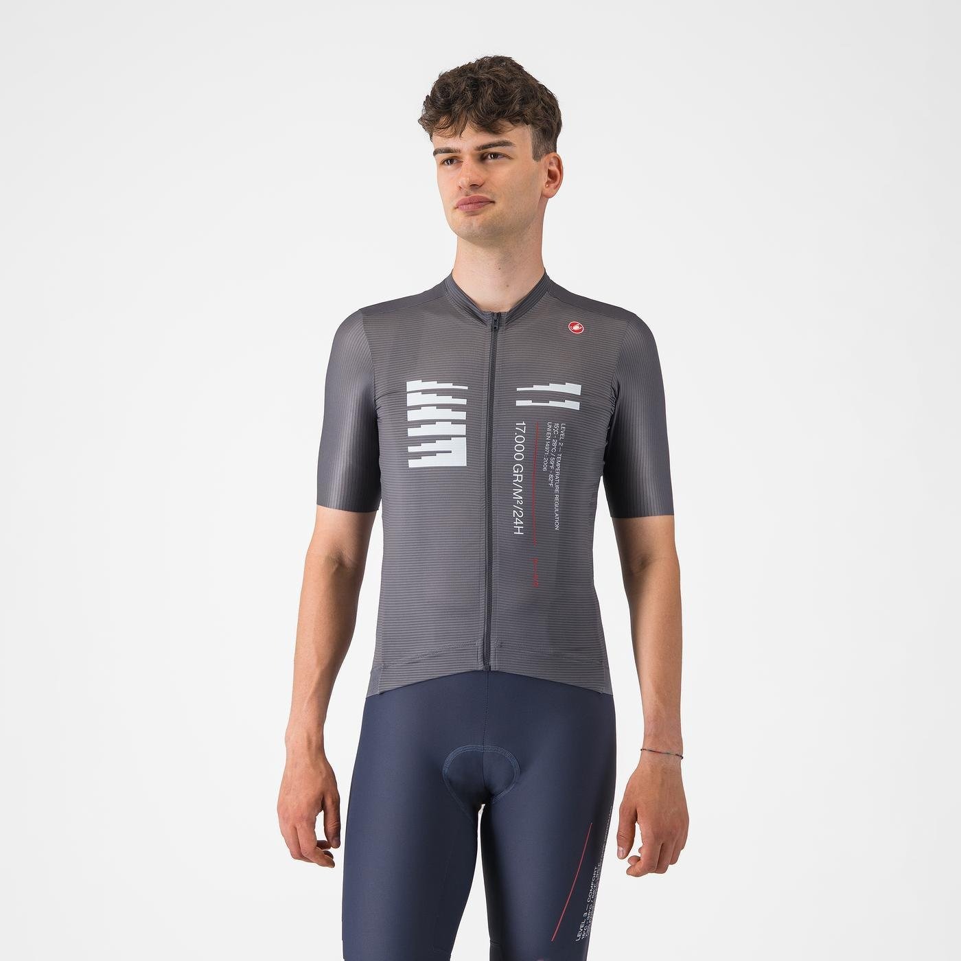 Castelli Castelli - tricou ciclism maneca scurta tailored fit - Espresso R--A/D Jersey - gri inchis Smokey