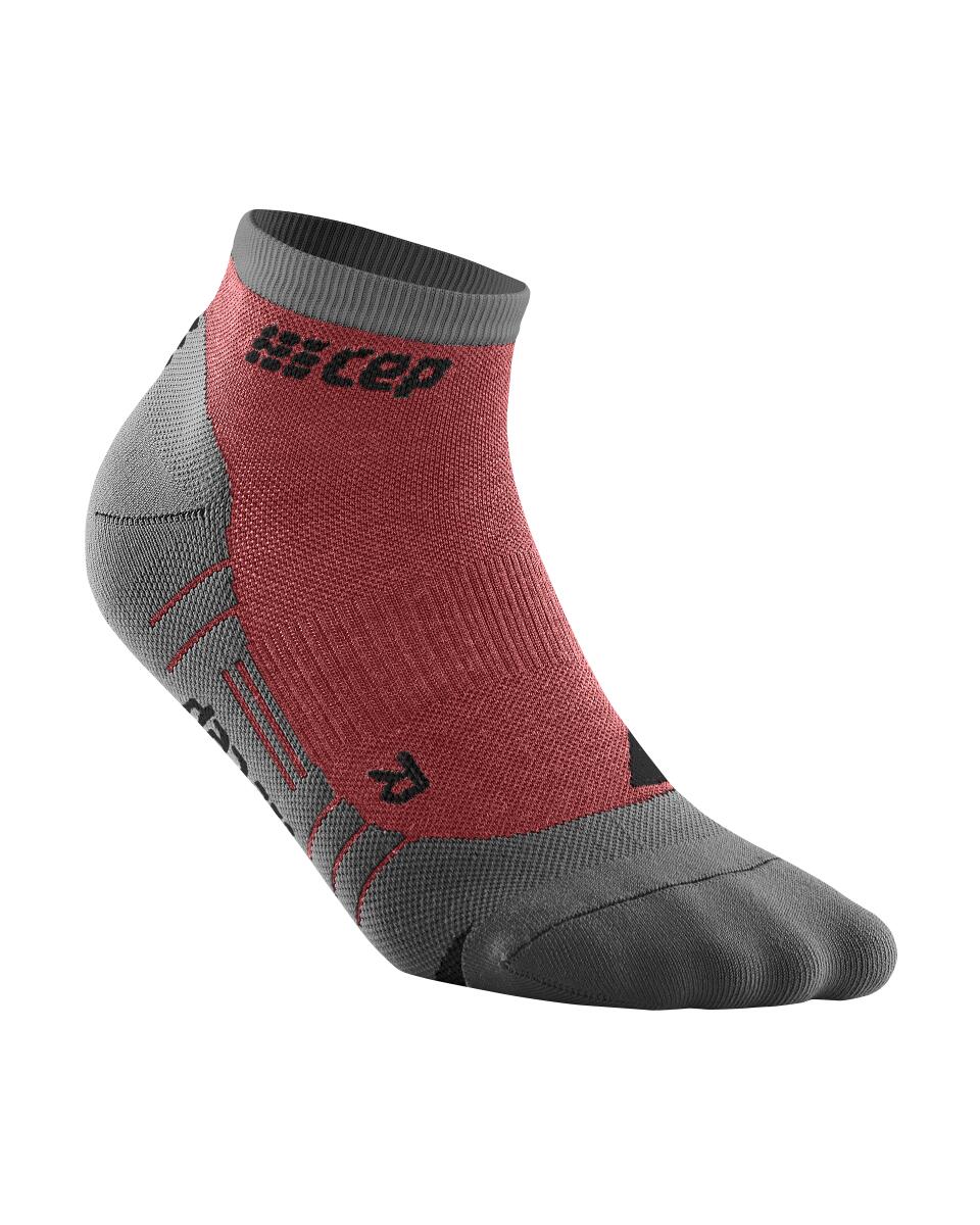 Sporting Goods CEP - sosete compresie peste glezna - hiking light merino low-cut socks - berry | grey