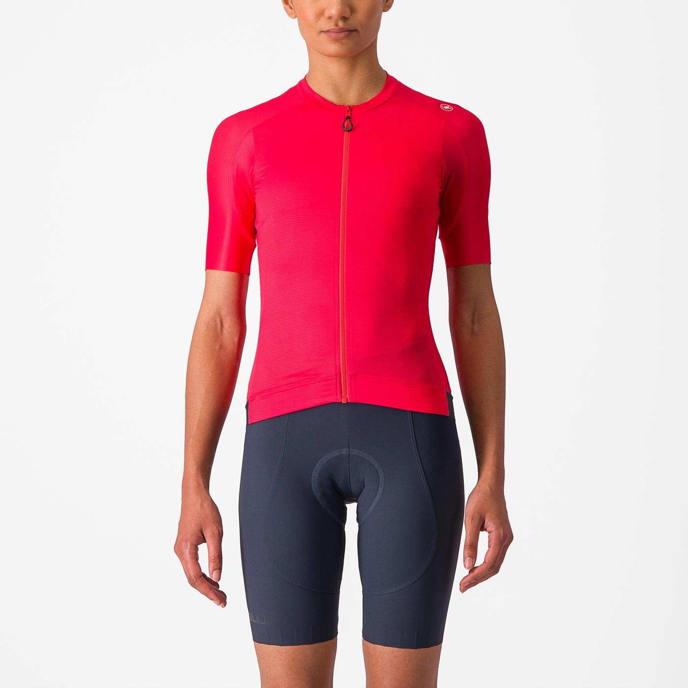 Castelli Castelli - tricou ciclism maneca scurta tailored fit - Espresso W Jersey - rosu Hibiscus | gri