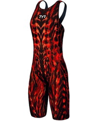 TYR - costum tehnic inot femei - Venzo Open Back - rosu