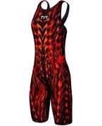 TYR - costum tehnic inot femei - Venzo Open Back - rosu