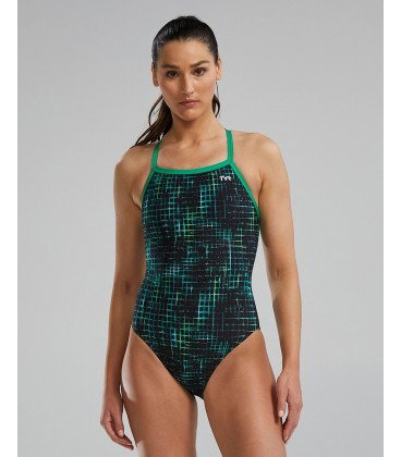 TYR TYR - costum baie intreg pentru femei - Diamondfit - Atrix - albastru I verde