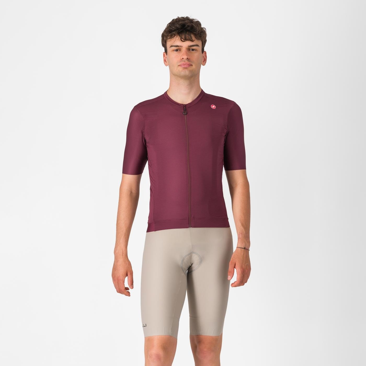 Castelli Castelli - pantaloni ciclism scurti cu bretele - Espresso Bibshort - 15-35 gr C - argila