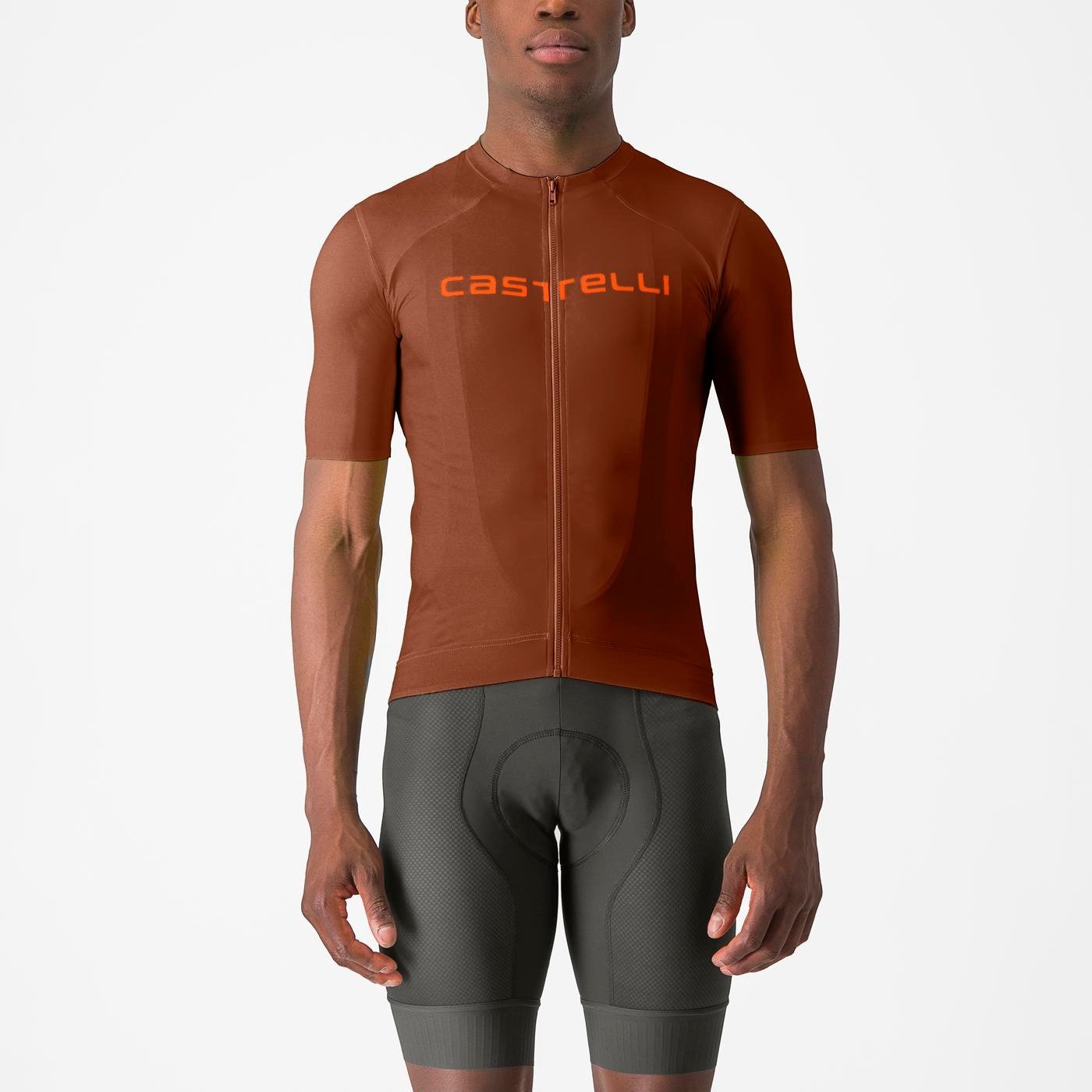 Castelli Castelli - tricou ciclism maneca scurta regular fit - Prologo Lite Jersey - 16-38 gr C - grena | portocaliu