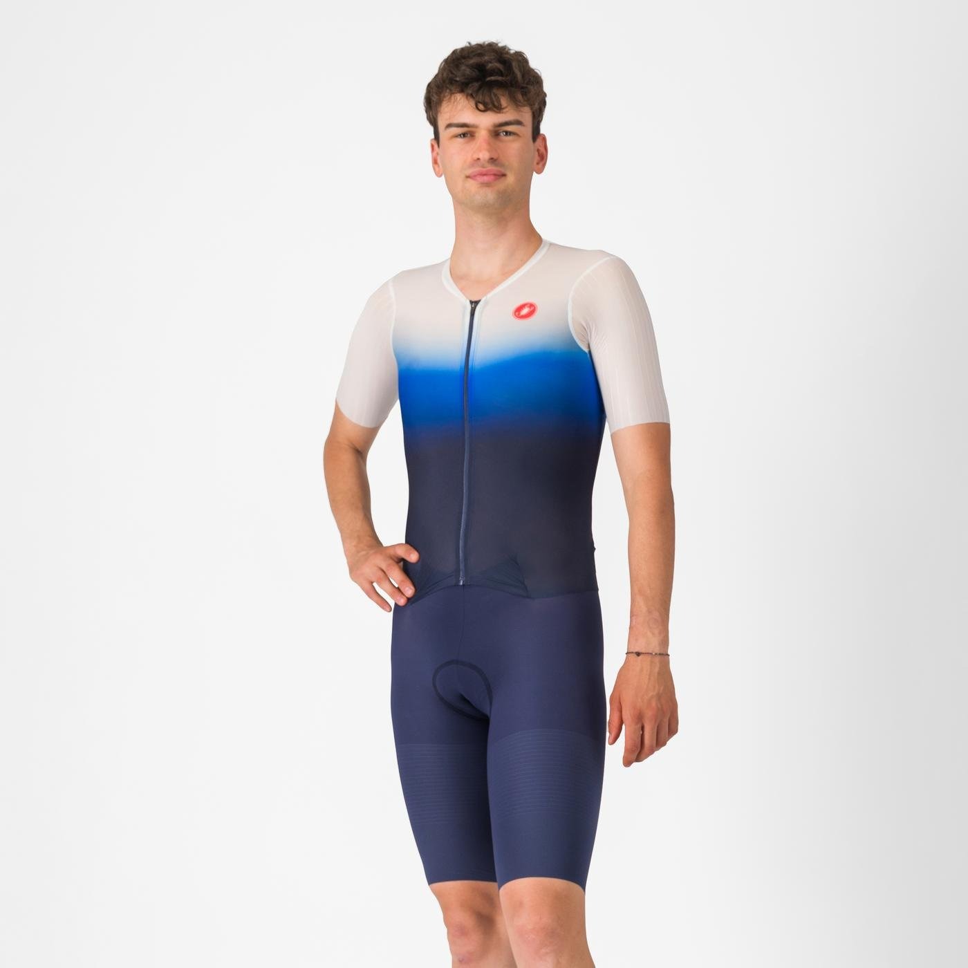 Castelli Castelli - costum triatlon cu maneca scurta - Pr 2 Speed Suit - albastru | alb