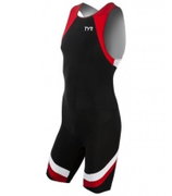 TYR - trisuit carbon cu fermoar pe spate - negru rosu