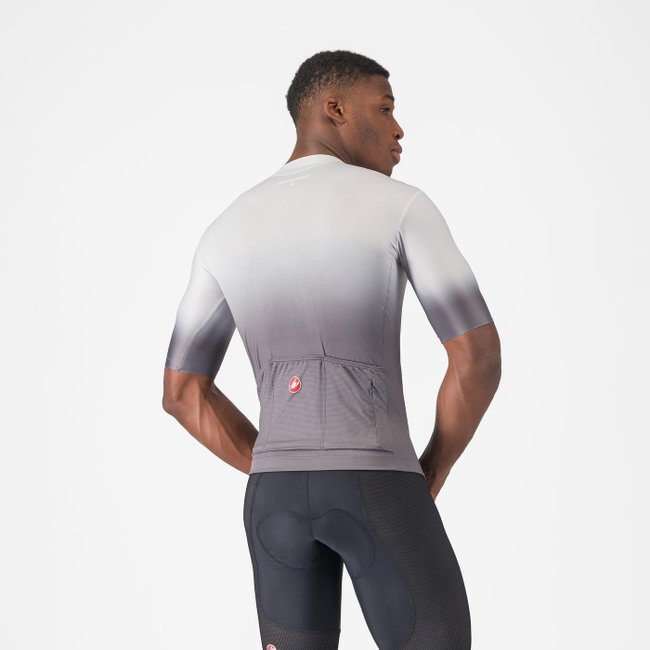 Castelli - tricou ciclism maneca scurta tailored fit cu protectie solara - Upf Jersey - 20-38 gr C - gri argintiu