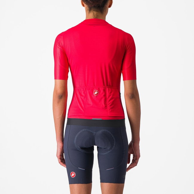 Castelli - tricou ciclism maneca scurta tailored fit - Espresso W Jersey - rosu Hibiscus | gri