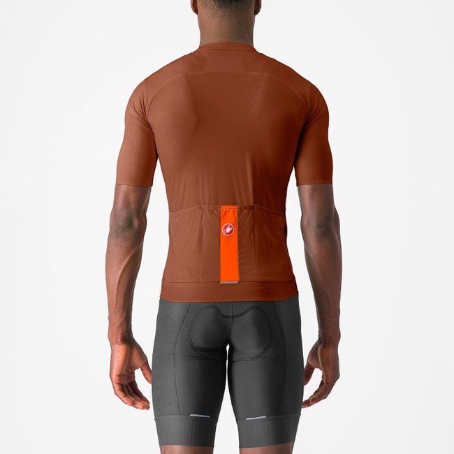 Castelli - tricou ciclism maneca scurta regular fit - Prologo Lite Jersey - 16-38 gr C - grena | portocaliu
