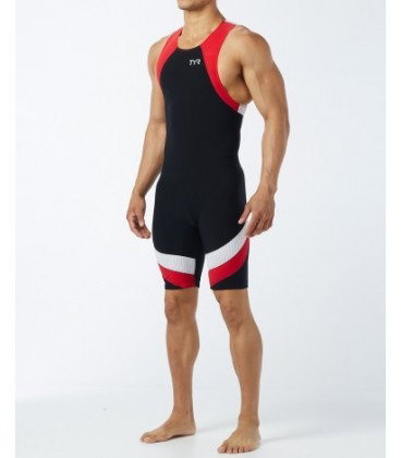 TYR - trisuit carbon cu fermoar pe spate - negru rosu