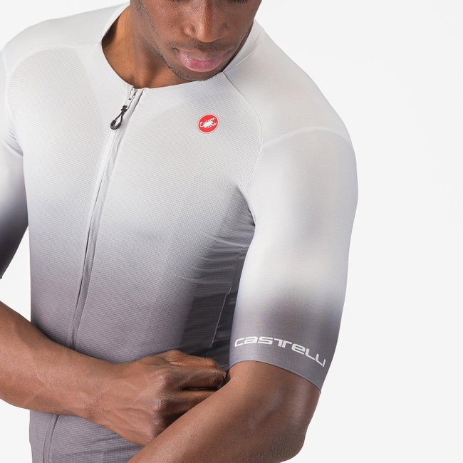 Castelli - tricou ciclism maneca scurta tailored fit cu protectie solara - Upf Jersey - 20-38 gr C - gri argintiu