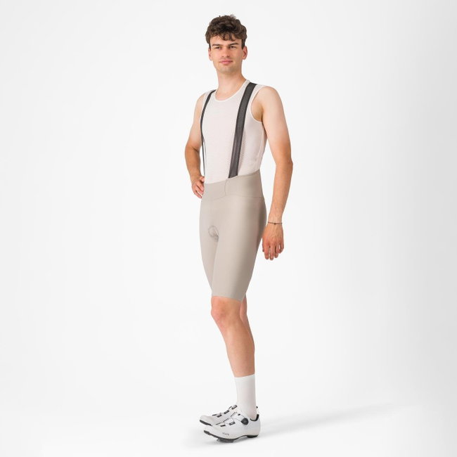 Castelli - pantaloni ciclism scurti cu bretele - Espresso Bibshort - 15-35 gr C - argila