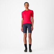 Castelli - tricou ciclism maneca scurta tailored fit - Espresso W Jersey - rosu Hibiscus | gri
