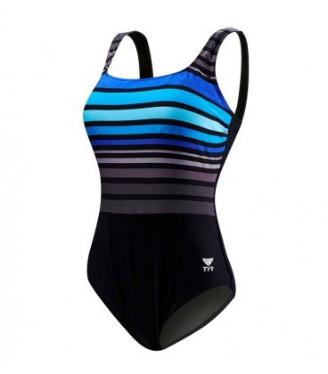 TYR TYR Ombre stripe aqua controlfit costum - negru albastru