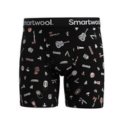 Smartwool - boxer merino - Merino Print Boxer Brief Boxed - Negru