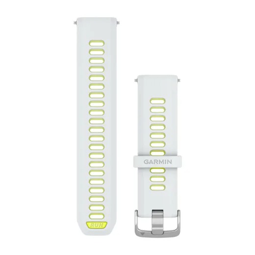 Watch Bands Garmin - curea silicon Forerunner - Quick Release 22 - Alb ceramic I Amp Yellow transparent cu Hardware argintiu