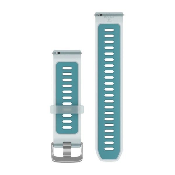 Garmin - curea silicon - Quick Release 22 - Whitestone translucid I Turcoaz cu hardware argintiu