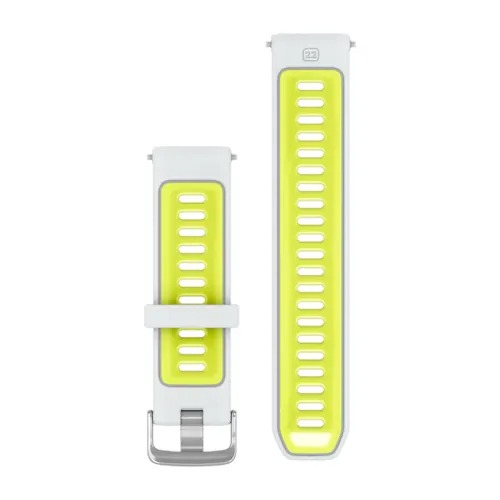 Garmin - curea silicon Forerunner - Quick Release 22 - Alb ceramic I Amp Yellow transparent cu Hardware argintiu