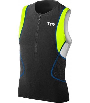 TYR Men Competitor Singlet TYR negru-lime-albastru