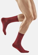 CEP - sosete compresie medii - pinstripe socks running mid cut - red
