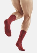 CEP - sosete compresie medii - pinstripe socks running mid cut - red
