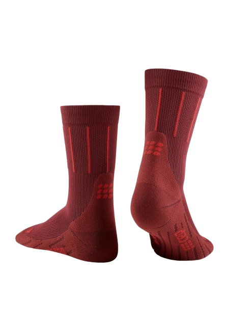 CEP - sosete compresie medii - pinstripe socks running mid cut - red