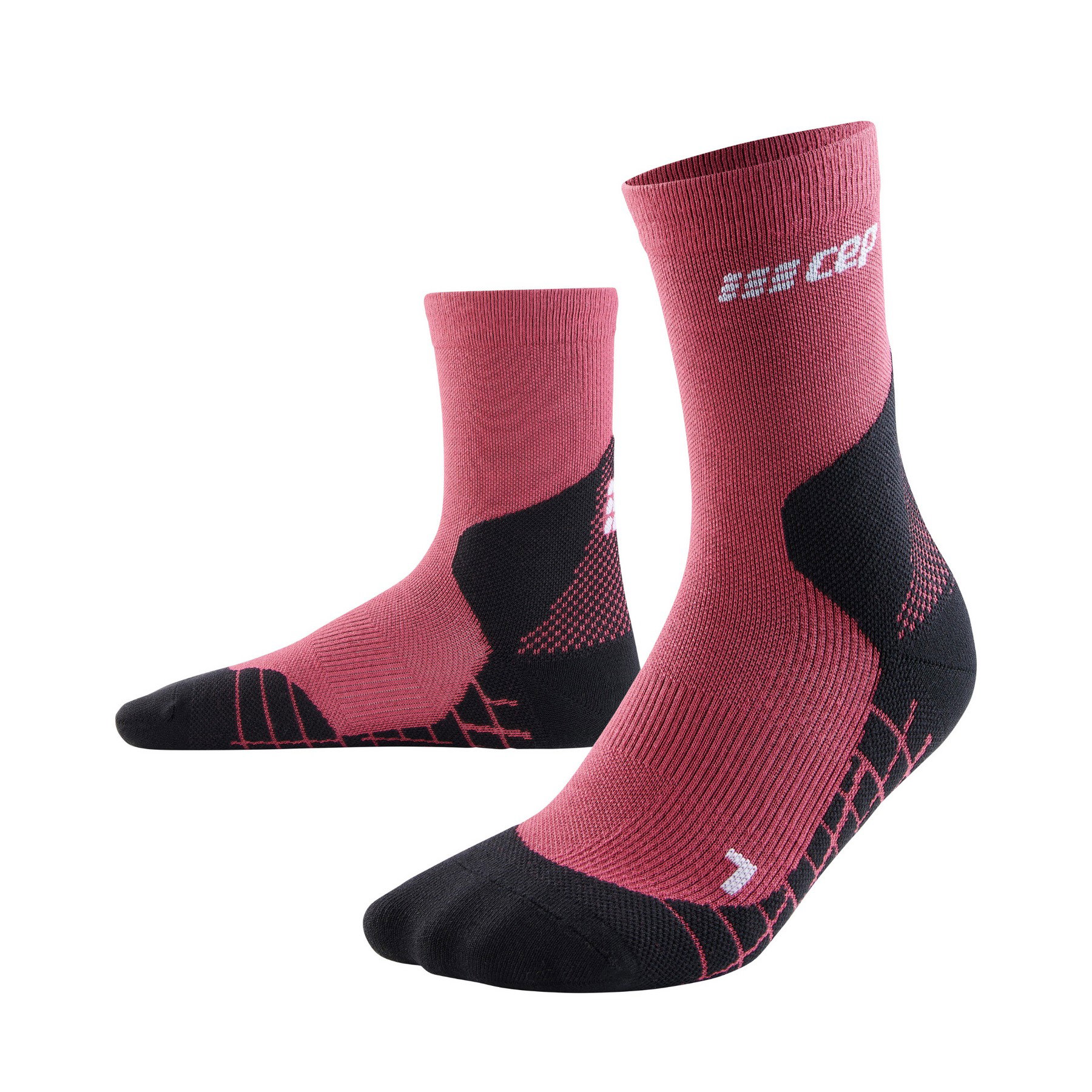 Sporting Goods CEP - sosete compresie medii - light merino socks hiking mid cut v3 W - berry
