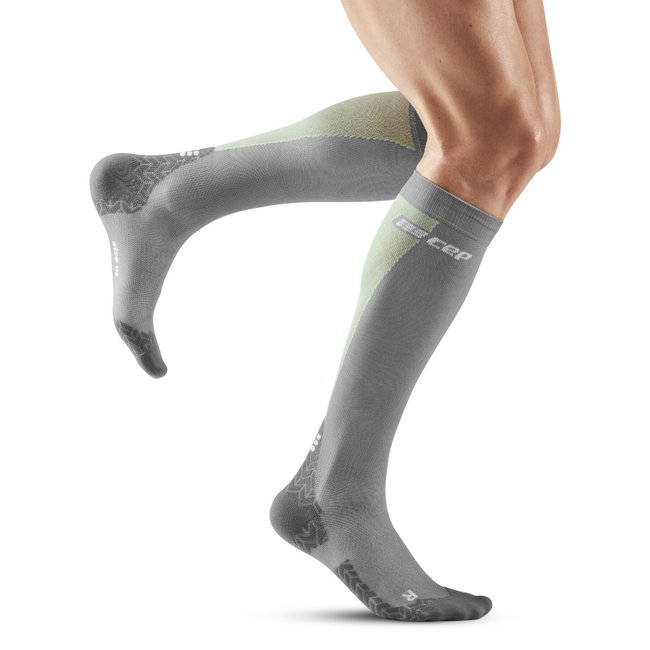 CEP - sosete compresie inalte - ultralight socks tall v3 - grey | lime