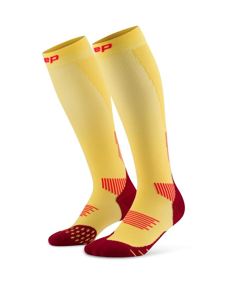 Sporting Goods CEP - sosete compresie inalte - run socks tall 5.0 - marigold | burgundy