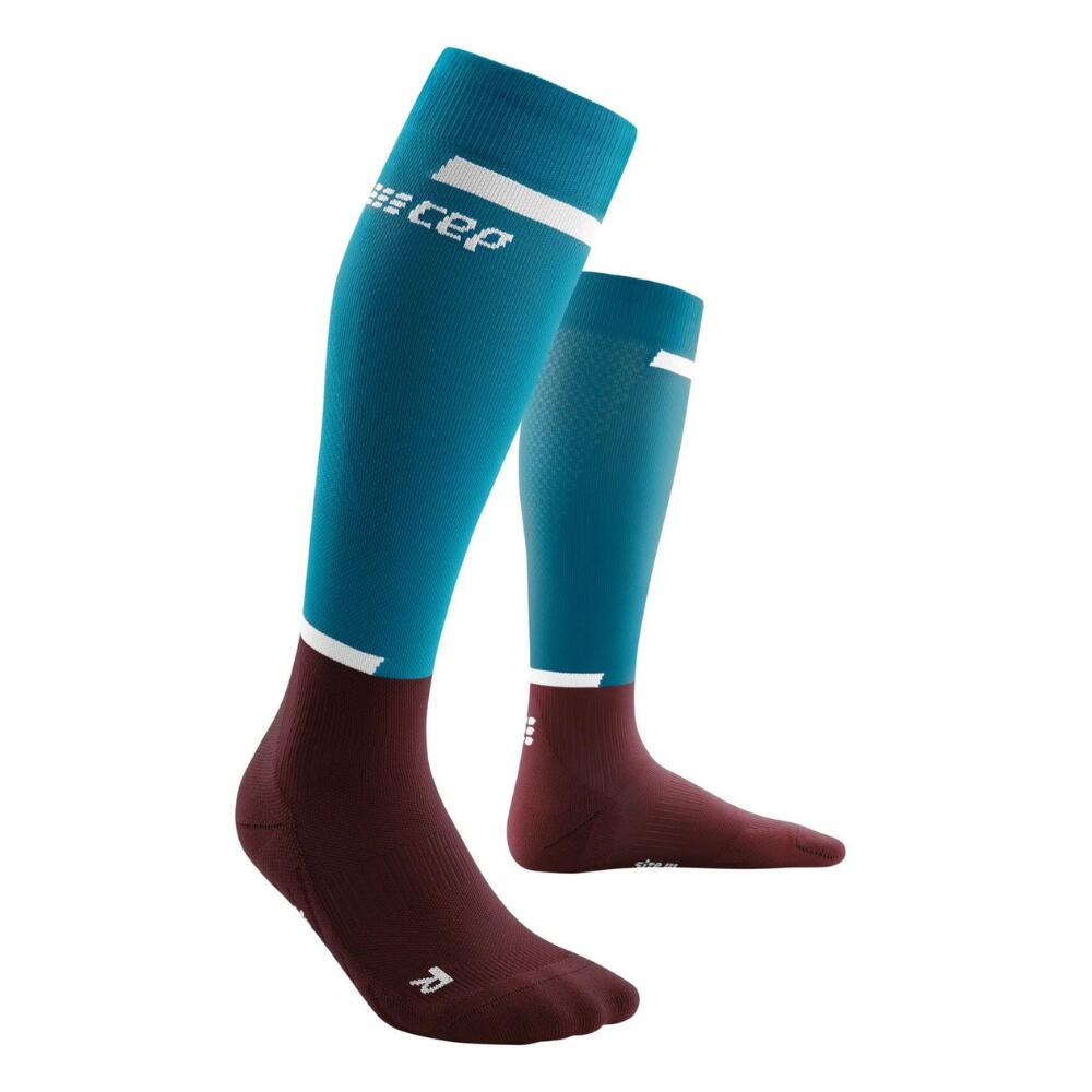 Sporting Goods CEP - sosete compresie inalte - the run socks tall v4 W - petrol | dark red